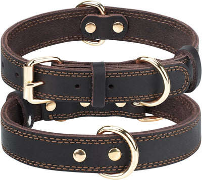 JOYTALE Genuine Leather Heavy Duty Soft and Durable Leather Collar