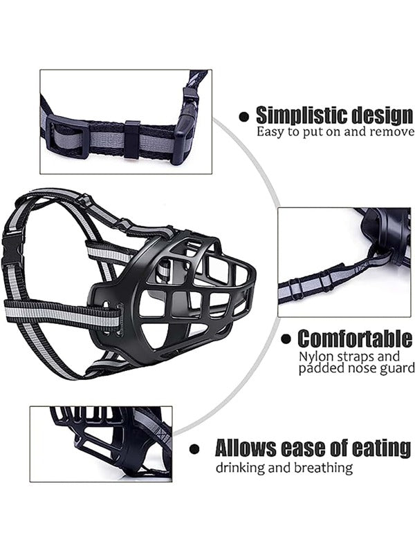 JOYTALE Adjustable Dog Muzzle Chewing Mask Breathable Dog Mouth Muzzle