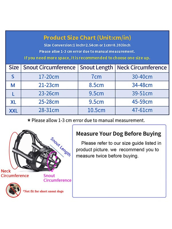 JOYTALE Adjustable Dog Muzzle Chewing Mask Breathable Dog Mouth Muzzle