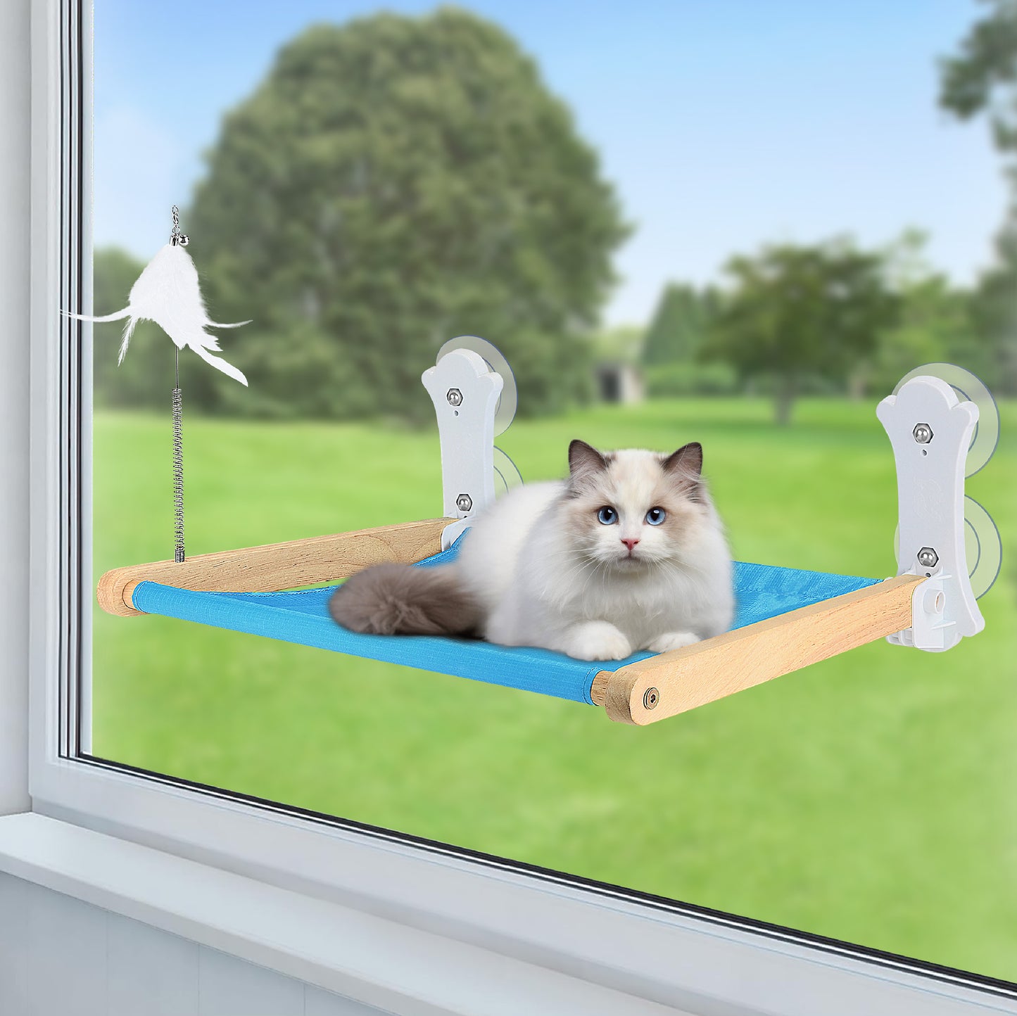 JOYTALE Cat Window Hammock Window Perch, Safety Cat Shelves Space Saving Window Mounted Cat Seat for Large Cats