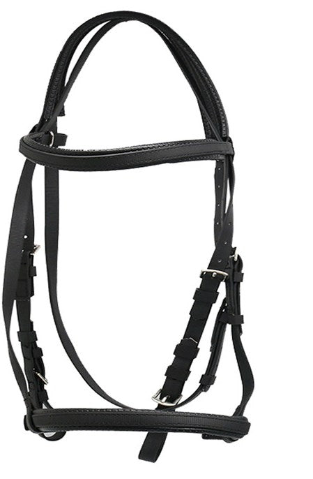 JOYTALE Leather Nylon Adjustable Breakaway Horse halters