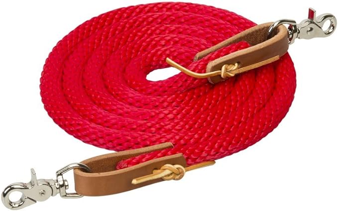 JOYTALE Leather Poly Roper Reins Silvertip Horseman's Braid Trail Rein