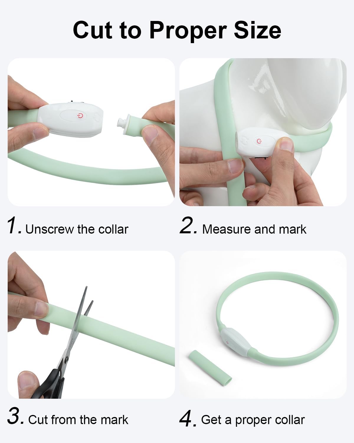 Joytale Light Up Dog Collar, Rainproof and Rechargeable LED