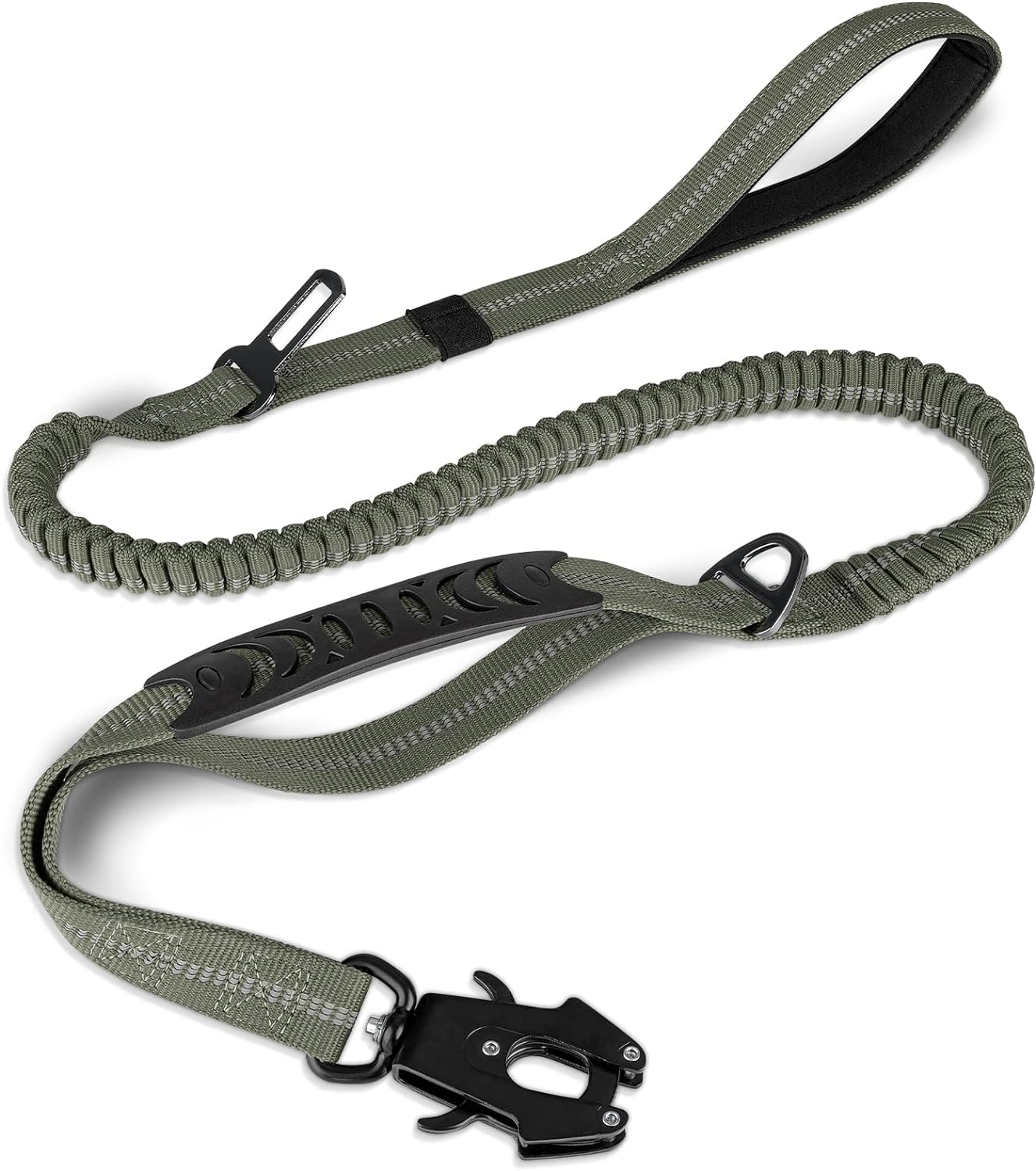 JOYTALE Shock Absorbing Bungee Heavy Duty Tactical Dog Leash with 2 Padded Handle
