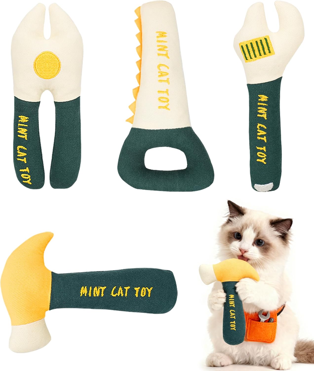 Joytale 4Pcs Tool-Shaped Catnip Toys