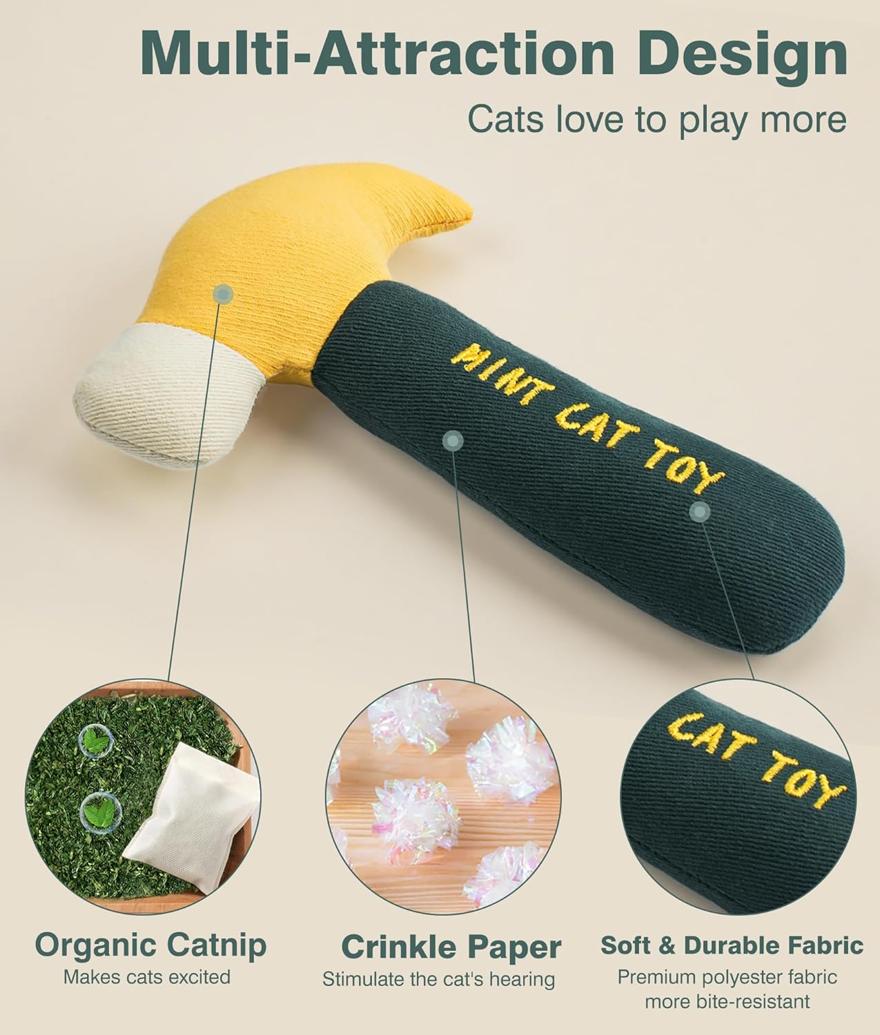 Joytale 4Pcs Tool-Shaped Catnip Toys
