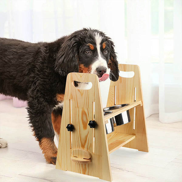 JOYTALE Elevated Dog Bowl Pine Stand