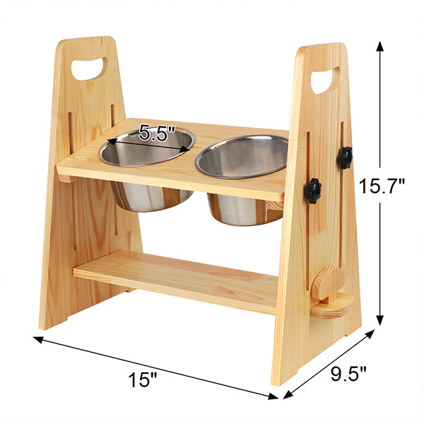 JOYTALE Elevated Dog Bowl Pine Stand