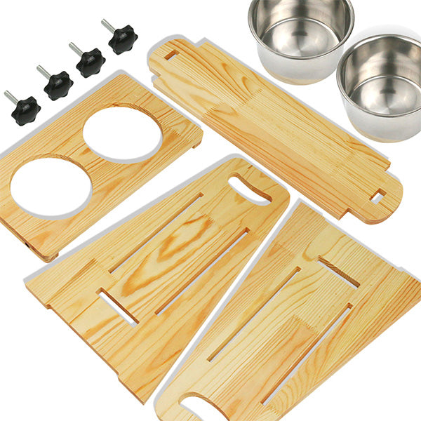 JOYTALE Elevated Dog Bowl Pine Stand