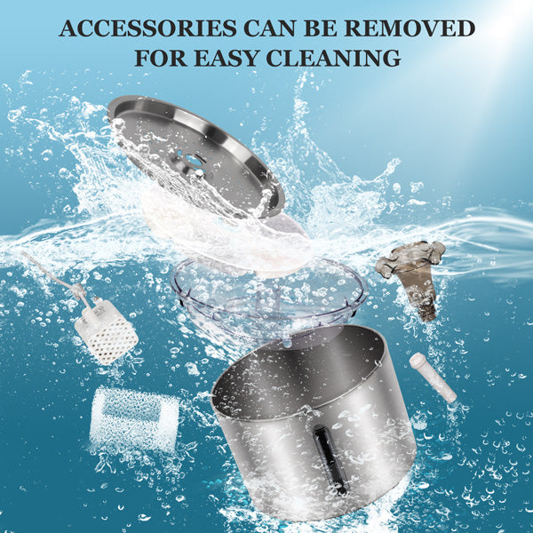 JOYTALE Stainless Steel Pet Water Fountain with Filter