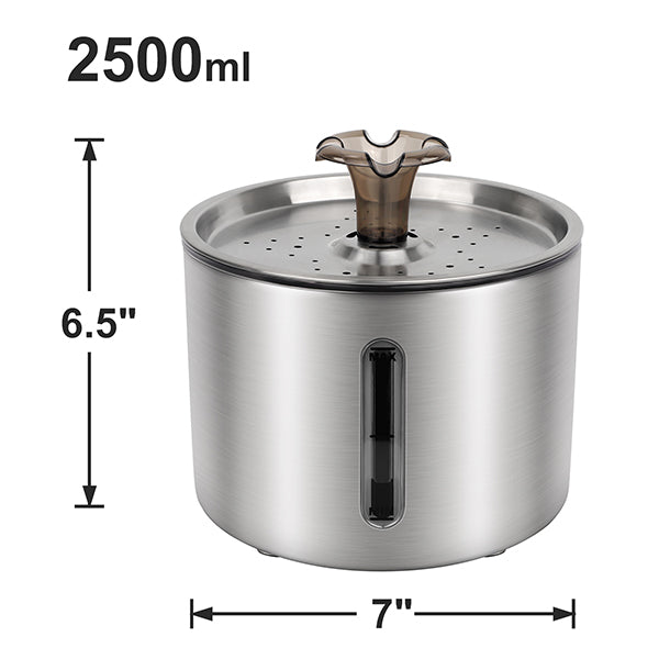 JOYTALE Stainless Steel Pet Water Fountain with Filter