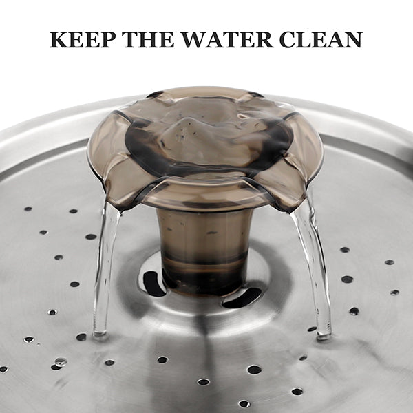JOYTALE Stainless Steel Pet Water Fountain with Filter