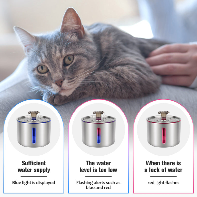 JOYTALE Stainless Steel Pet Water Fountain with Filter