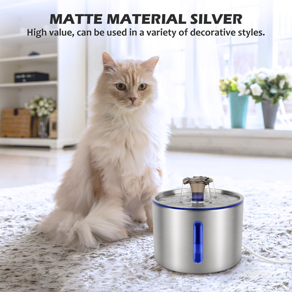 JOYTALE Stainless Steel Pet Water Fountain with Filter